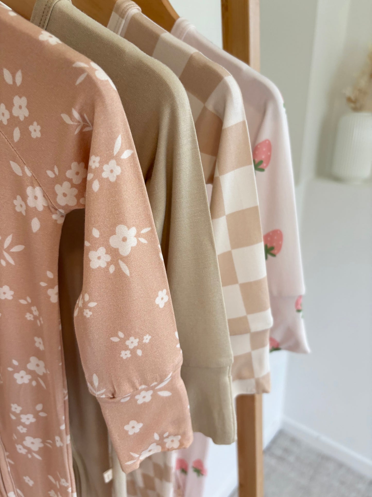 Honey Beige Bamboo Zipper Onesie