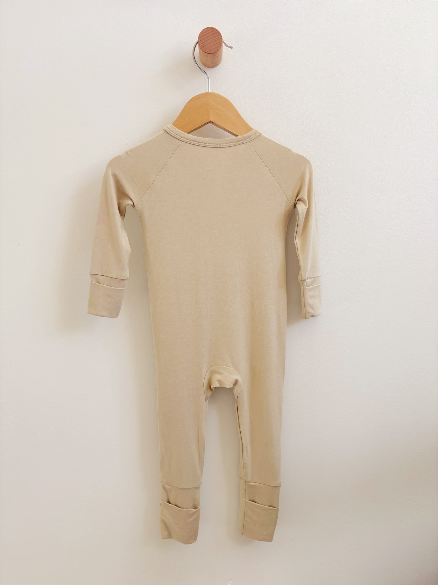 Honey Beige Bamboo Zipper Onesie