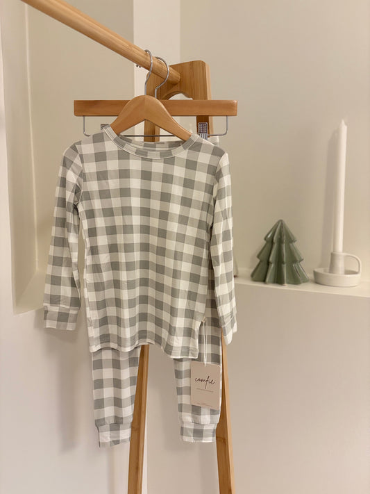 Sage Green Gingham Bamboo Two Piece Set