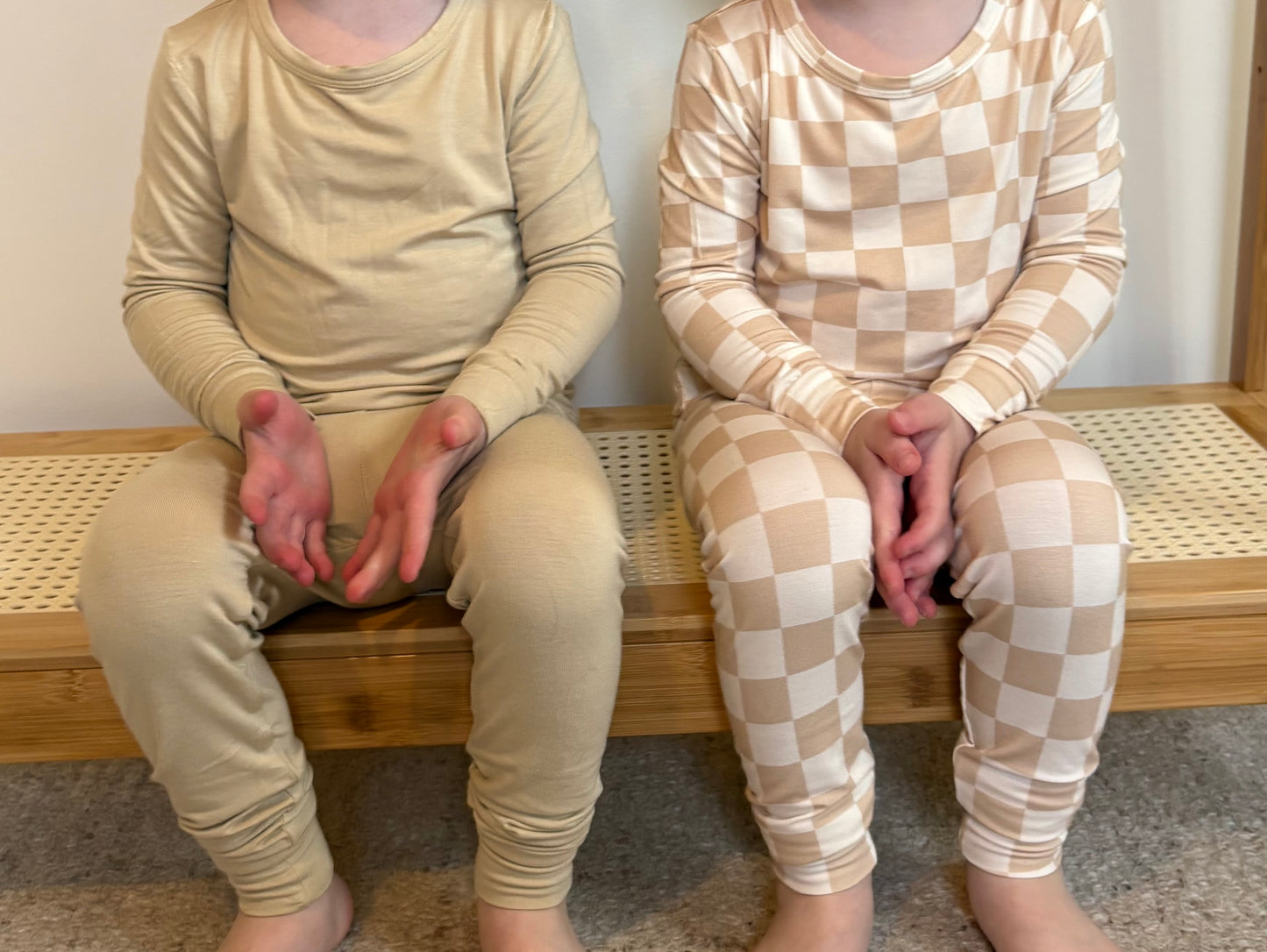 Honey Beige Two-Piece Bamboo Pajama Set