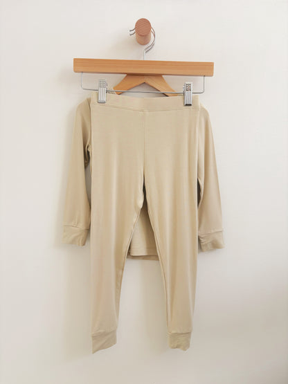 Honey Beige Two-Piece Bamboo Pajama Set