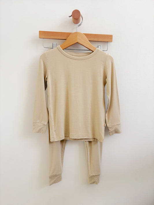 Honey Beige Two-Piece Bamboo Pajama Set
